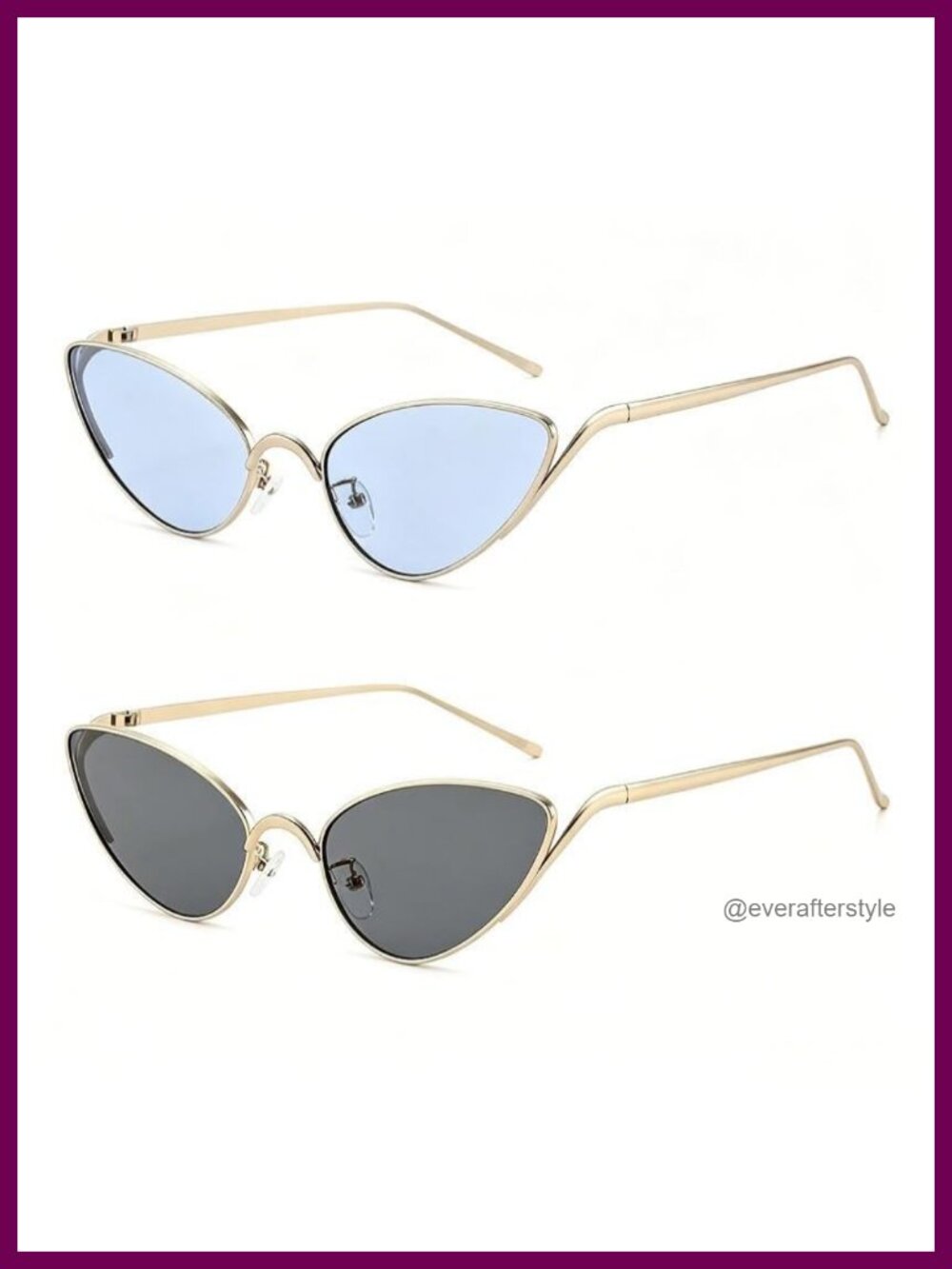 JX2134 Retro Cat Eye Sunglasses UV400 Metal Frame Women's Eyewear